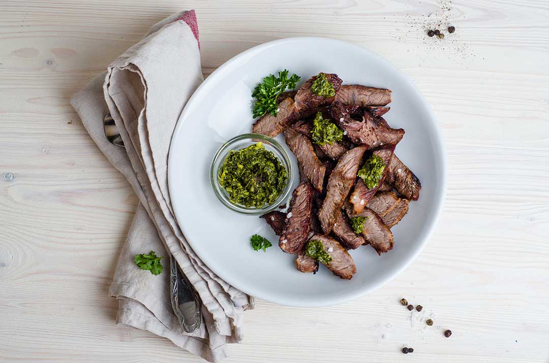 Mint Chimichurri served with Grilled Steak or Fish